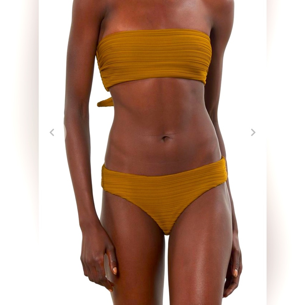 Mara Hoffman Abigail ribbed bandeau bikini top and Reva ribbed bikini Sz L